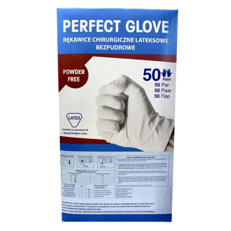 Rękawice chirurgiczne lateksowe bezpudrowe PERFECT GLOVE - Uromed P...