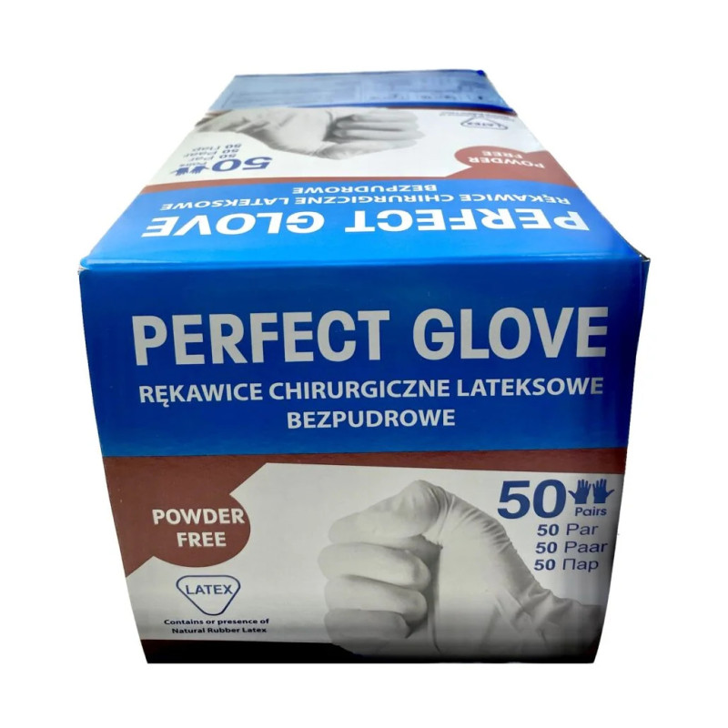 Rękawice chirurgiczne lateksowe bezpudrowe PERFECT GLOVE - Uromed P...