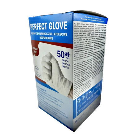 Rękawice chirurgiczne lateksowe bezpudrowe PERFECT GLOVE - Uromed P...